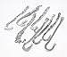 yueton 8pcs Mixed Pattern Antique Silver Metal Carved Hook Bookmarks