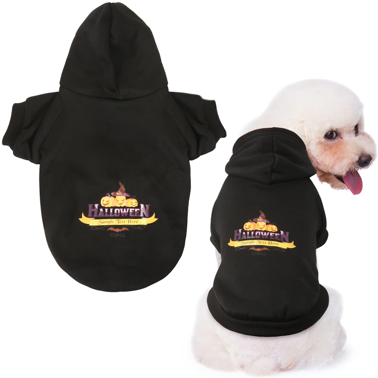 Oslueidy Dog Hoodie Pet Coats,Warm Dog Coat Pet Winter Clothes Cotton Puppy Jacket Christmas Dog Hoodies Halloween Costume for Small Medium Dog Teddy Poodle Chihuahua Bomei (M, Black)