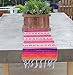 Del Mex (TM) Traditional Falsa Mexican Blanket Table Runner (Pink/Orange)