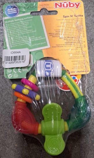 Nuby Spin N' Teethe Teether, Colors May Vary