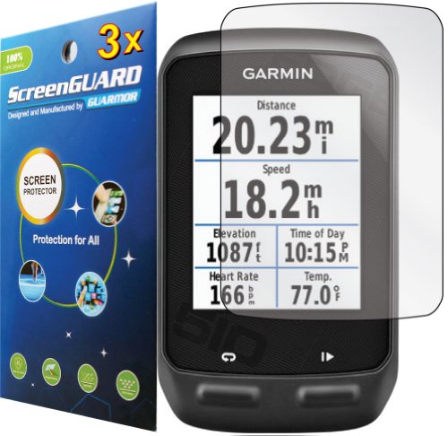3x Garmin Edge 510 Handheld GPS Premium Clear LCD Screen Protector Cover Guard Shield Protective Film Kits (Package by GUARMOR)