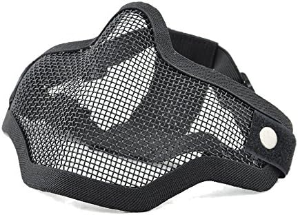 TONMAX Half Face Metal Net Mesh Protective Mask Outdoor 2G Airsoft mask (black)