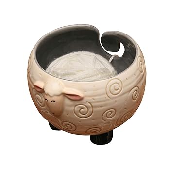 Sleepy Sheep Ceramic Yarn Bowl