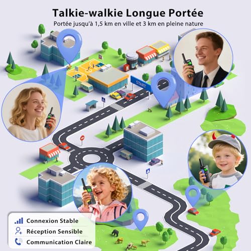 Tokwak Long Range Walkie Talkie USB C Rechargeable 4 Pack Walkie Talkie Kids Adults 16 Channel VOX Torch, Walkie Talkie PMR446 Li-ion Battery for Camping, Hiking, Cycling, Parties