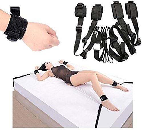 Adjustable Cuffs for Ankle and Wrist Embossed Fur Leather Straps Set 3543 Only Sold in Yuejun Store US