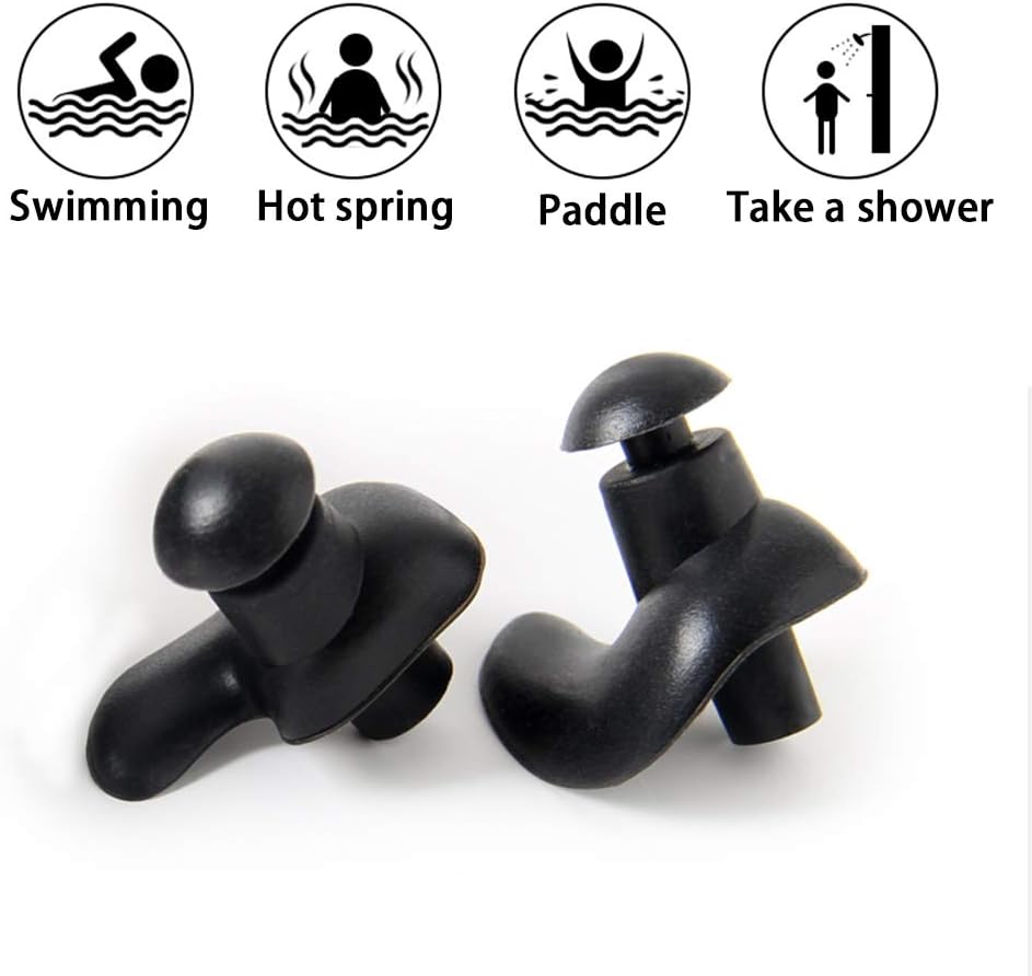 Naohiro Swimming Earplugs,Waterproof Reusable Silicone Swimming Ear Plugs for Swimming Showering Bathing Surfing Snorkeling and Other Water Sports,Suitable for Kids and Adults,5-Pairs Pack: Health & Personal Care