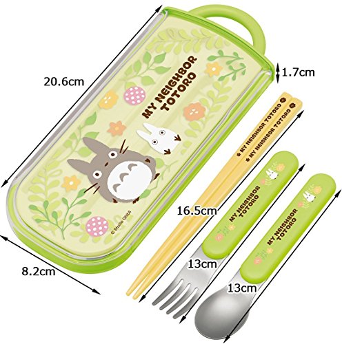 Skater Studio Ghibli My Neighbor Totoro Chopsticks, Spoon and Fork Set "Plants" 39949-7-TCS1AM