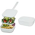 W&P Bento Lunch Box, 3 Compartment Bento Box Portable Adult Lunch Box with Snap Strap- Food Container, BPA Free, Dishwasher and Microwave Safe, Mint, Medium