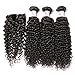 Beauty Forever Hair Unprocessed Brazilian Virgin Curly Hair Weave 3 Bundles with 1 piece Free Part Lace Closure 100% Human Hair Extensions Natural Color (20 22 24 +18 closure)