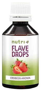 Flave-Drops Erdbeere 50ml - Aroma-Tropfen ohne Kalorien - Geschmackstropfen zum Süßen, Backen und Kochen - Flavdrops Vegan - 