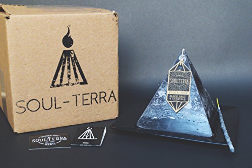 Soul-Terra Protection Crystal Candle – black salt + crystals