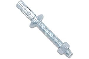 ini moni 3/8" x 3-3/4" Wedge Anchor Zinc Plated, Heavy Duty Fastener for Concrete and Cement, Carbon Steel Anchor Bolts (20 pcs)