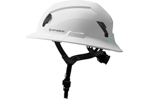 STUDSON SHK-1 Full Brim Safety Helmet: ANSI/ISEA Z89.1 Type II Compliant (R 2019), Lightweight & Breathable, NFC Emergency Contact Chip, One Size, Class C & E Protection