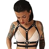 Wiwpar Punk Black Leather Chest Harness Body Waist