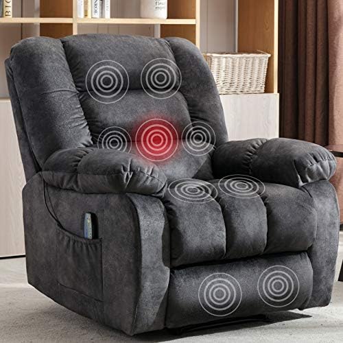 ANJ Massage Recliner Chair with Heat and Vibration, Overstuffed Manual