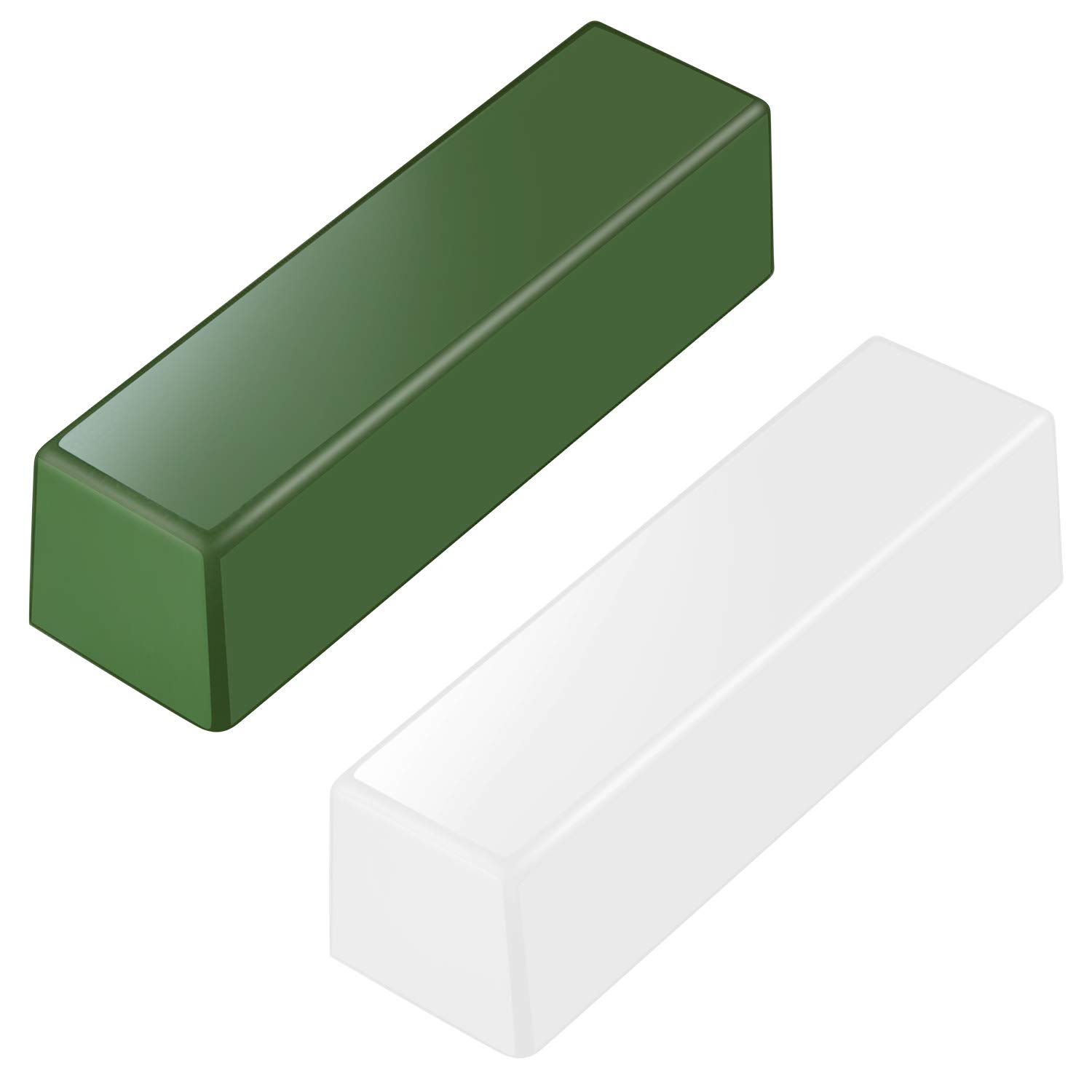 Blulu 2 Pieces Total 9.8 Oz Leather Strop Polishing Compound Kit, Aluminium Oxide, Fine Grit 240, Green and White, For Buffing, Polishing, Honing Knives, Woodcarving Chisels, Metals