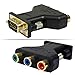 ESUMIC 3 RCA YUV RGB Video Female To HD15-Pin VGA Component Video Jack Adapter 2 Pack