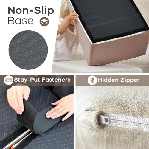 BanaSuper Foam Climbing Blocks for Children, Foam Building Blocks XXL, EN71 Certified & Non-Slip, Children's Montessori Toy, Washable Case for Indoor Fun, Baby Soft Playset (Grey)