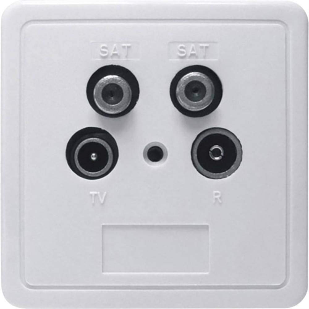 Axing SSD 4-00 wall socket Twin outlet for Satellite and terrestrial with Cover plate and installation frame white
