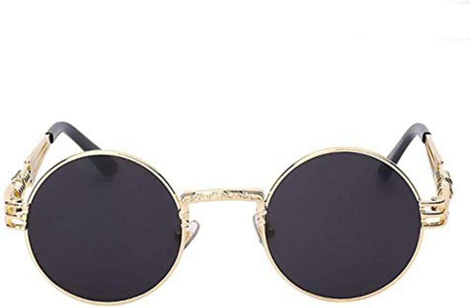 Retro Metal Round Steampunk Mirrored Sunglasses Women Men Eyewear Eyeglasses UV400 Fashion