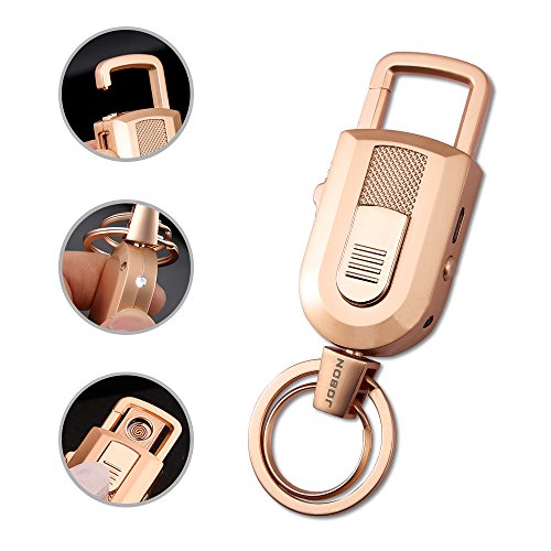 3 in1 Keychain Flashlight with Cigarette Lighter and Bright LED Light, USB Rechargeable