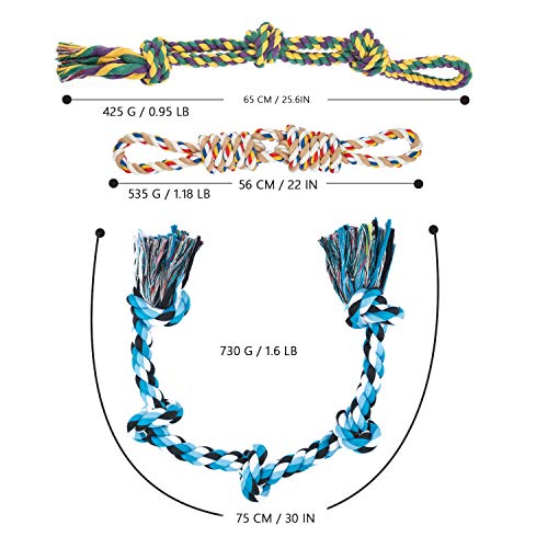 Angelland Dog Rope Toys for Aggressive Chewers 3 Pack Indestructible
