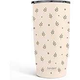 SANDJEST Botanical Tumbler 20oz, Stainless Steel Travel Cup with Lid, Insulated Coffee Mug, Botanical Gifts for Women Girls Friends Sisters on Birthday Christmas