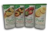 Crystal Light Pure Drink Mix Pitcher Pack 4 Flavor Variety Lemonade, Strawberry Kiwi, Peach Iced Tea, Lemon Iced Tea