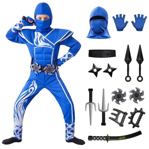 Spooktacular Creations Kids Halloween Ninja Costume, Ninja Costume for Boys, Teen Halloween Costumes for DressUp Themed Party