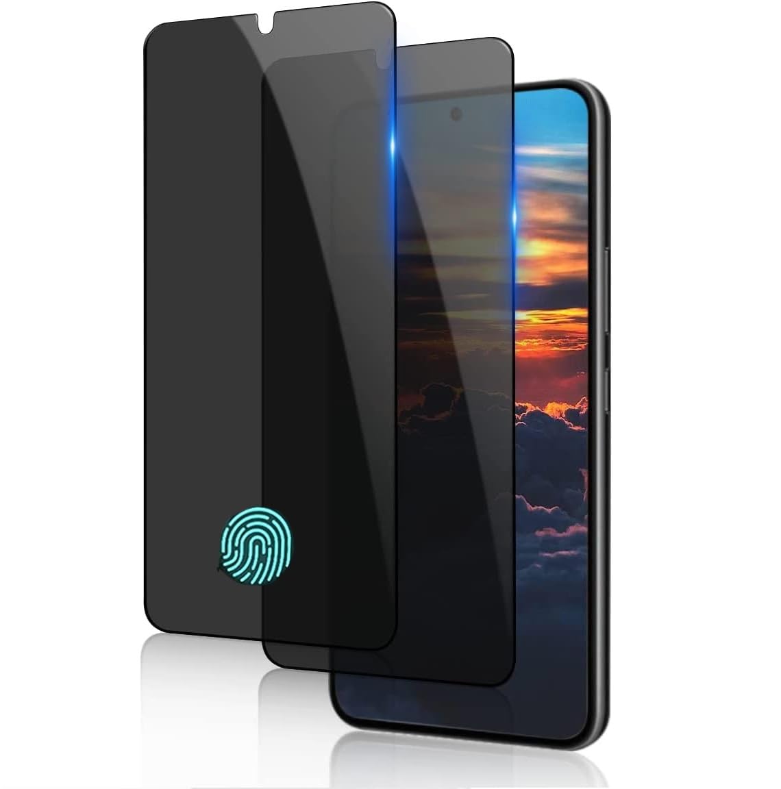 Photo 1 of ELEYBTEH for Samsung Galaxy S23 Tempered Glass Privacy Screen Protector 6.1 Inch, [Fingerprint Compatible], Scratch-Resistant, Black, Anti Spy, Case Friendly Privacy Protector for Galaxy S23