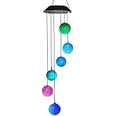 Lainin Solar Wind Spinner Color Changing Glowing Ball Wind Chime Light Mobile for Home Outdoor Garden, Mother's Day