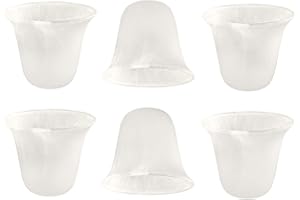 Eumyviv Bell Shaped Alabaster Glass Lamp Shade Replacement with 1-5/8-inch Fitter Opening for Ceiling Fan Light Kit Wall Sconce Pendant Light Fixture (6pcs Alabaster Glassed)