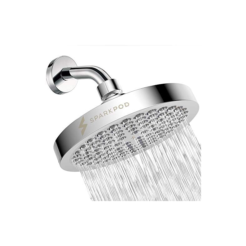 SparkPod Shower Head High Pressure Rain Luxury Modern Chrome Look