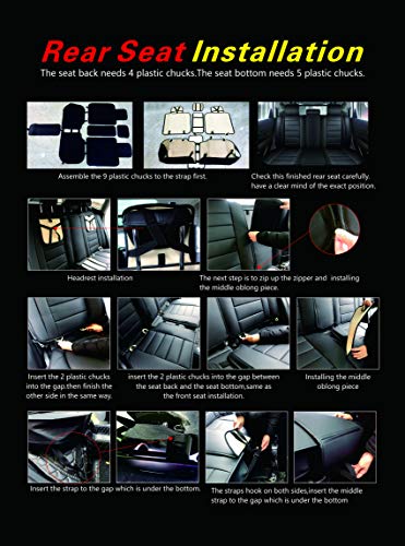 Car Seat Covers(Easy to Install) Easy to Clean Leather Car Seats Cushion, Waterproof and Fit All Seasons(COLOGo)Universal for 5 Seats Vehicles/Car/Truck/SUV Fit for Most Hyundai HondaToyota (Black)