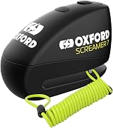 Oxford Screamer 7 Alarm Disc Lock Black LK289 with 1.5M Reminder Cable