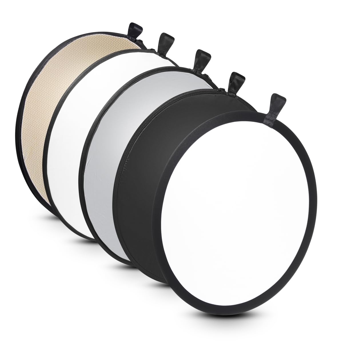 Walimex 5-in-1 folding reflector set (56 cm) wavy, gold/silver/white/black/transparent