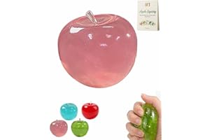 Apple Squishy, 3.15in Clear Cute Fruit Stress Balls, Soft Novelty Rebounding Squeeze Toys Glass Gloss Semi-Transparent,Fun Ha