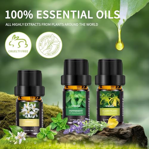 36 Pcs Essential Oils Set, Essential Oils for Diffuser, Aromatherapy, Humidifier, Fragrance Oil Scent for DIY Candle and Soap Making - Premium Grade Fragrance Oils - Peppermint, Lavender, Frankincense