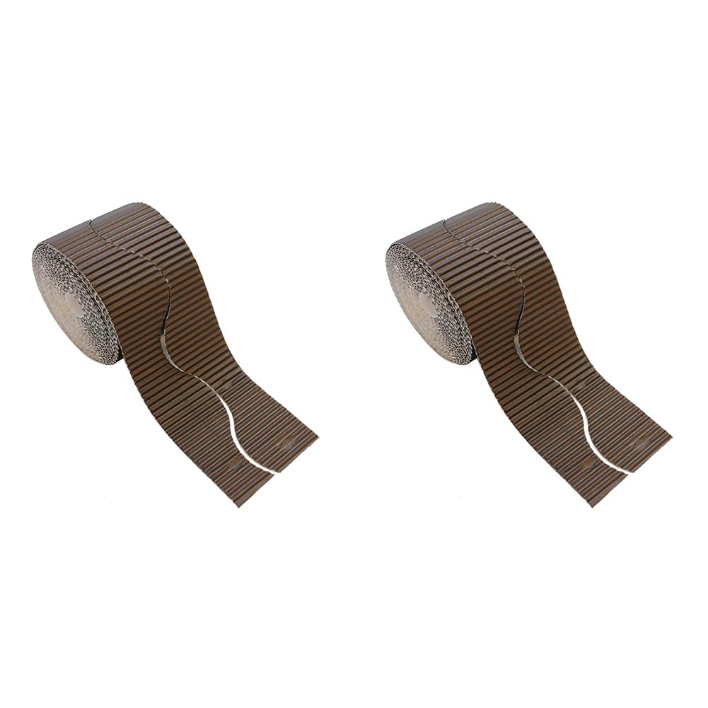 Bright Ideas Corrugated Border Rolls, Brown, 10cm x 7.5m, BI8201 (Pack of 2) — image 1
