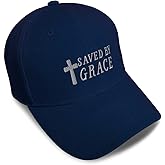 Baseball Caps for Men & Women Embroidered Saved by Grace Jesus Christian Religious Acrylic