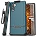 Encased Galaxy Note 10 Belt Clip Holster Case (2019 Rebel Armor) Heavy Duty Rugged Full Body Cover w/Holder for Samsung Note 10 (Blue)