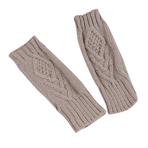 AIMTOPPY Fashion Knitted Arm Fingerless Winter Gloves Soft Warm Mittens (Gray)