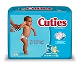 Cuties Jumbo Pack Diaper, Size 3, 144 Count