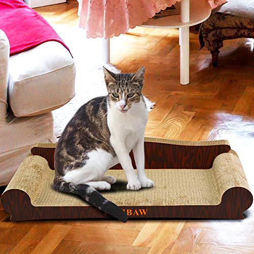 LAMBAW Cat Scratcher Couch Large EcoFriendly Corrugated Cardboard