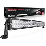 MICTUNING 32" 180W 3B239C Curved LED Light Bar Off Road Driving Fog Work Light for Jeep SUV and More