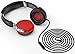 Sentey LS-4232 Phaint Red Headphones with Microphone, Inline Control for Travel, Running, Sports Headset, Audio for Kids, Men, Woman, Strong Bass, Earcups Rotation and Carrying Case Included