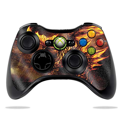 MightySkins Glossy Glitter Skin for Microsoft Xbox 360 Controller - Golden Dragon | Protective, Durable High-Gloss Glitter Finish | Easy to Apply, Remove, and Change Styles | Made in The USA