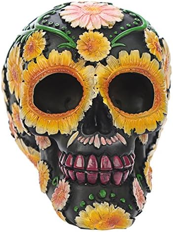 Puckator Day of the Dead Skull Head with Daisy Floral Motif - Home Living Room Decoration - Gifts For Men Women - Image 3