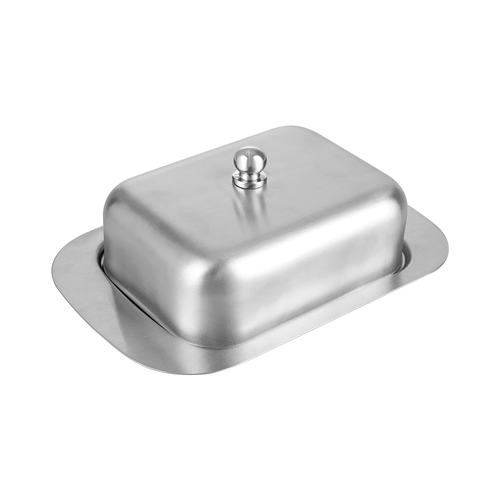 ASelected 18.5X12.2X6 Cm Stainless Steel Butter Dish with Lid Butter Holder Airtight Cheese Dish Butter Plate with Lid Kitchen Dinnerware