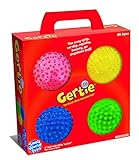 Small World Toys Gertie Ball - Mini Bumpy Ball - 4 Balls in a Box (Inflated), Yellow, Red, Green and Blue